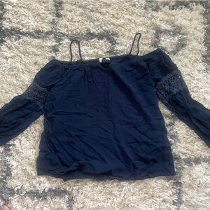 Active USA Blue Relaxed Off-the-Shoulder Blouse